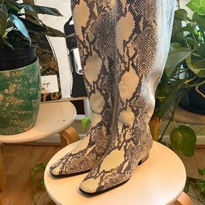 Madden Girl Black and White Over the Knee Boots